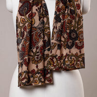 Beige - Handpainted Kalamkari Cotton Stole