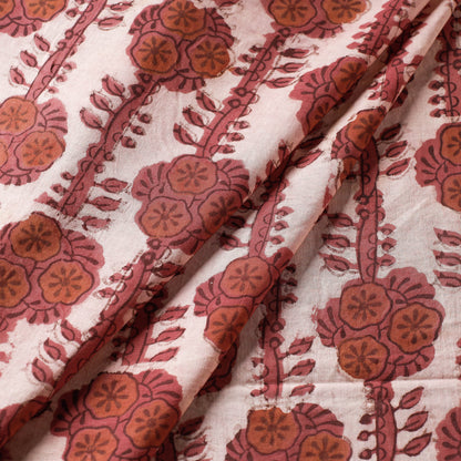 Maroon - Vanaspati Hand Block Printed Cotton fabric