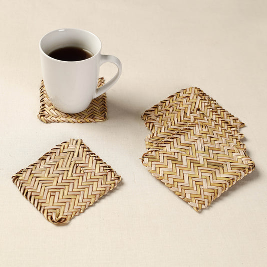 Handmade Water Hyacinth Coasters from Assam (Set Of 6)