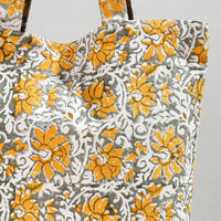 block print jute shoulder bag