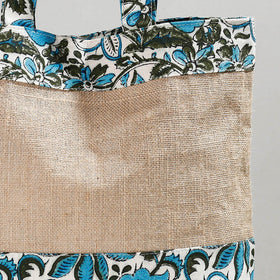 Multicolor Hand Block Printed Jute Shoulder Bag
