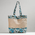 Multicolor Hand Block Printed Jute Shoulder Bag