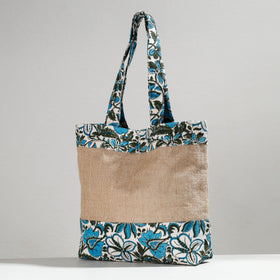 Multicolor Hand Block Printed Jute Shoulder Bag