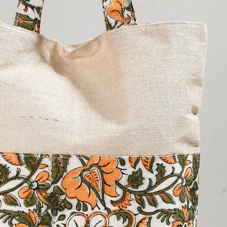 Multicolor - Hand Block Printed Jute Shoulder Bag