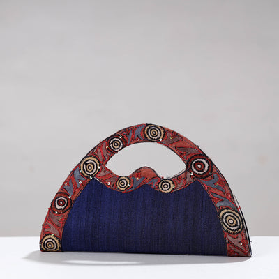 Handpainted Kalamkari Ghicha Silk Clutch