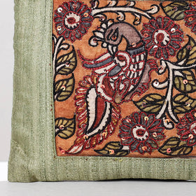 Green Handpainted Kalamkari Ghicha Silk Hand Bag