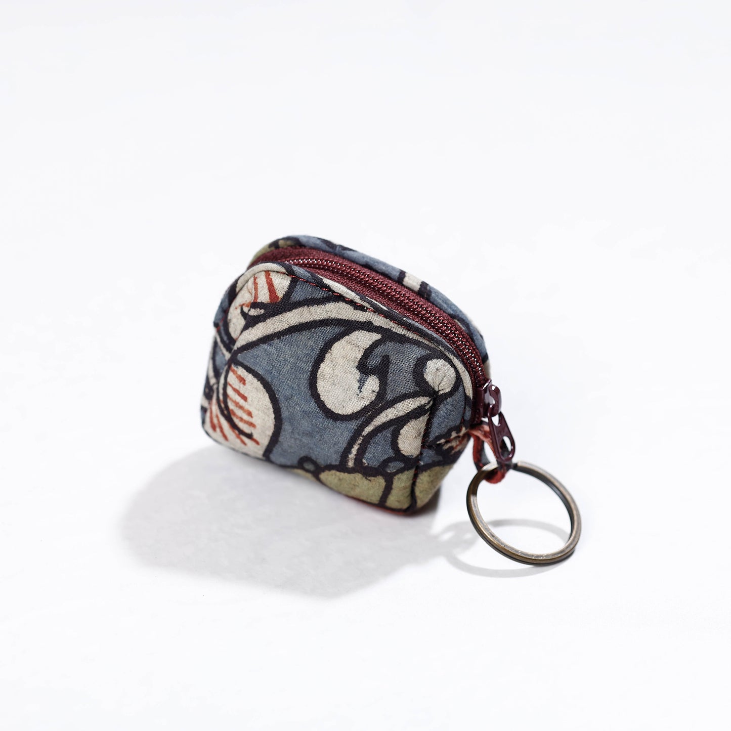 Handpainted Kalamkari Cotton Keychain Pouch