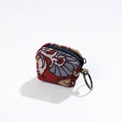 Handpainted Kalamkari Cotton Keychain Pouch