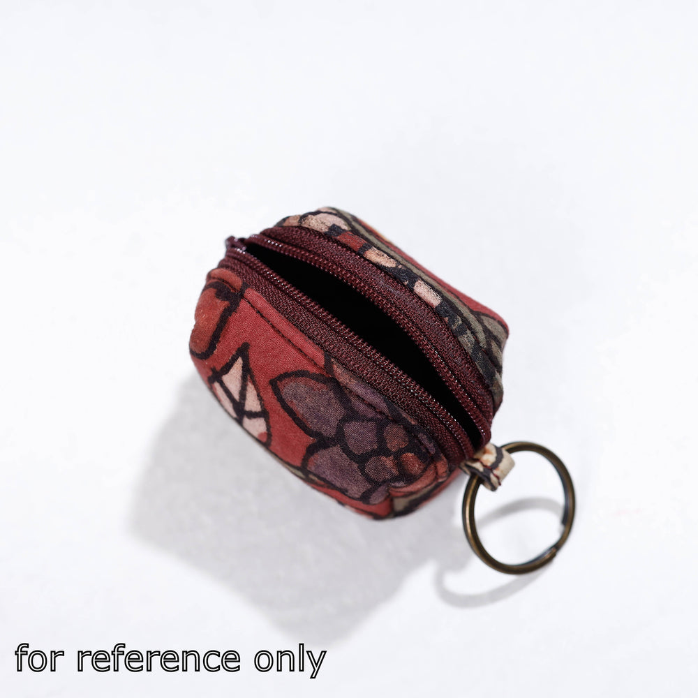 Handpainted Kalamkari Cotton Keychain Pouch