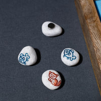 Miniature Handpainted Pebble Magnetic Tic Tac Toe