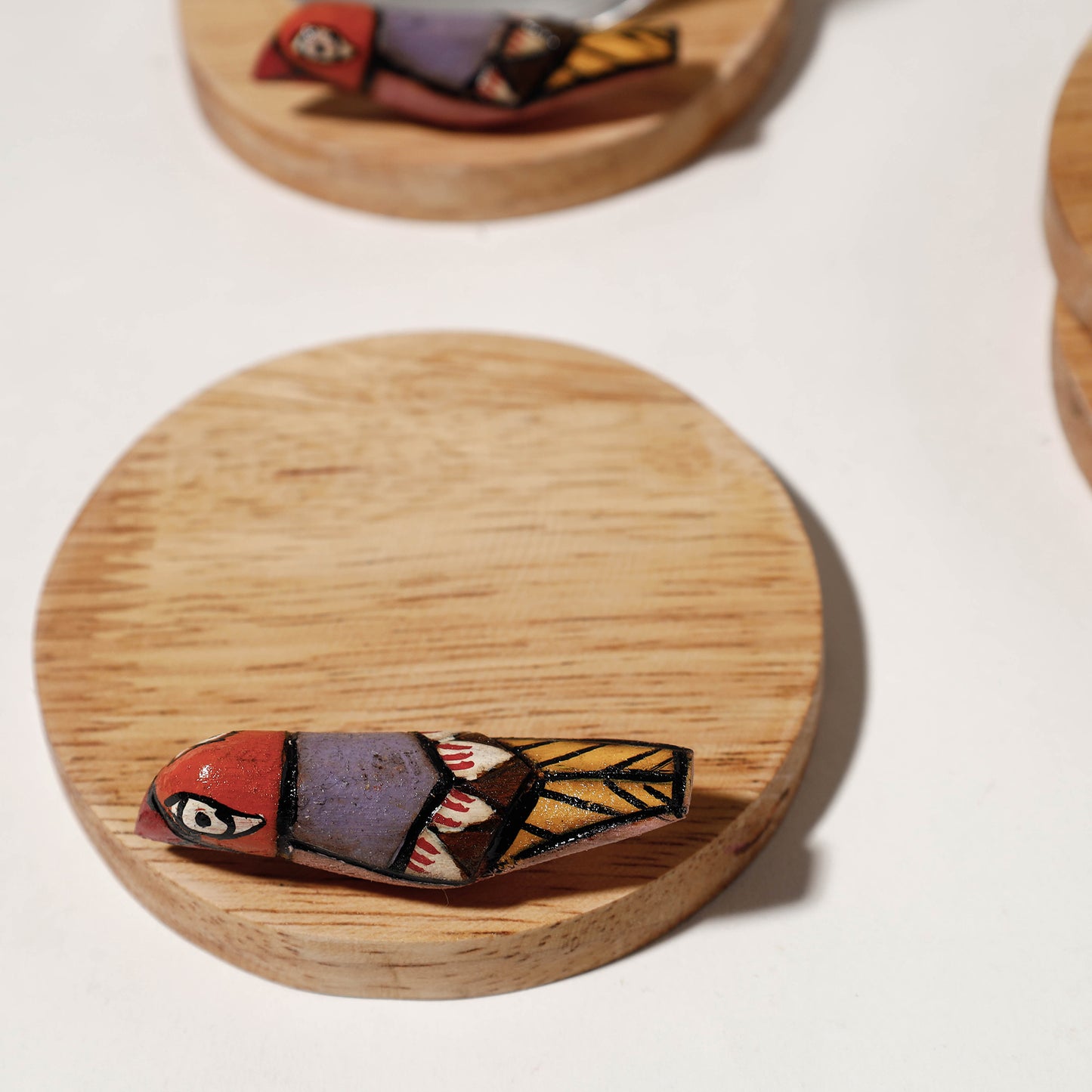 Handcrafted Bamboo Bird Coasters (set of 4)