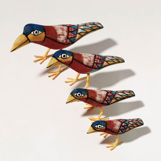 Handcrafted Home Decor Bamboo Bird family (Set of 4)