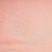 Peach - Lucknow Chikankari Hand Embroidery Mul Cotton Kurta Material - 2 Meter