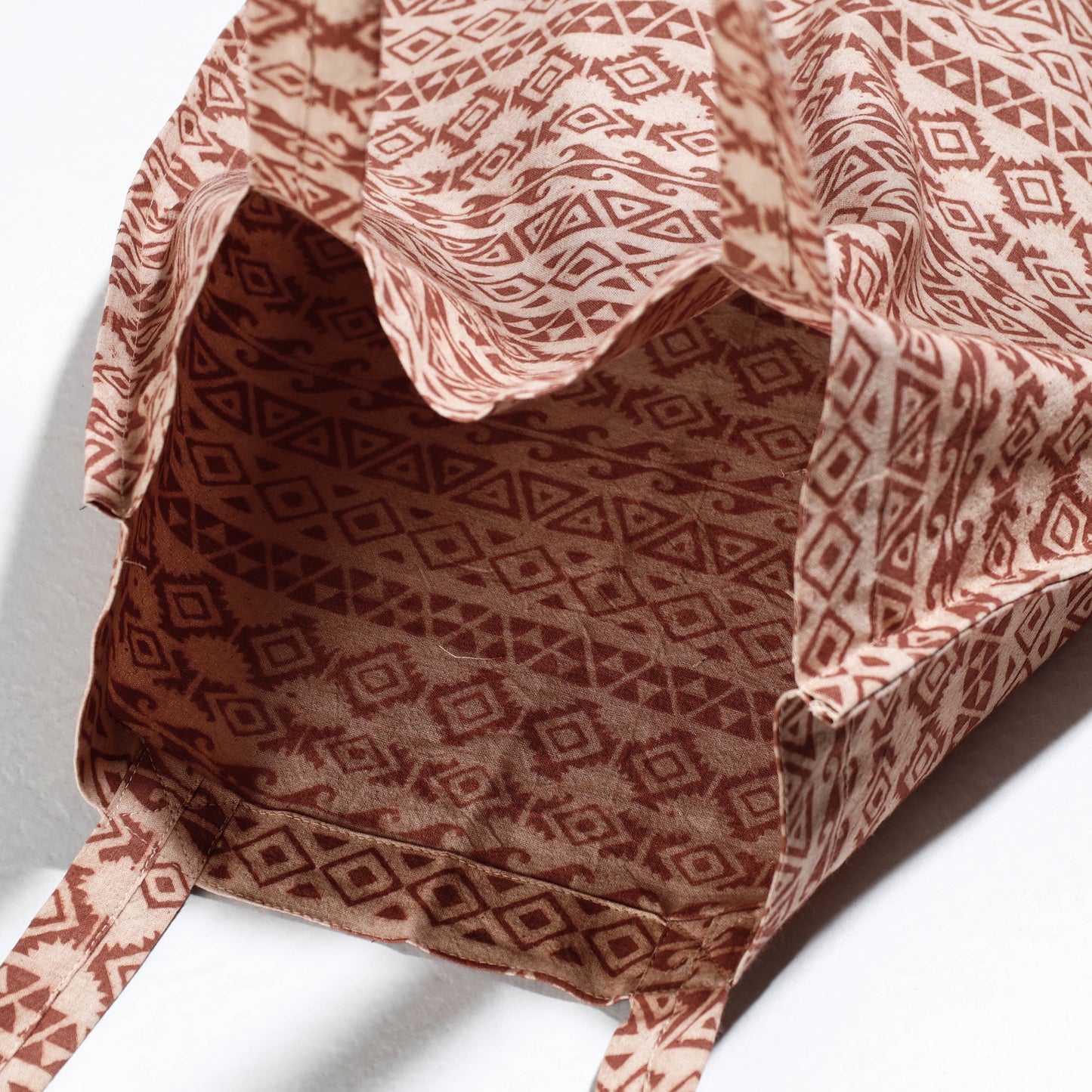 Brown - Pedana Kalamkari Block Printed Cotton Shopping Bag