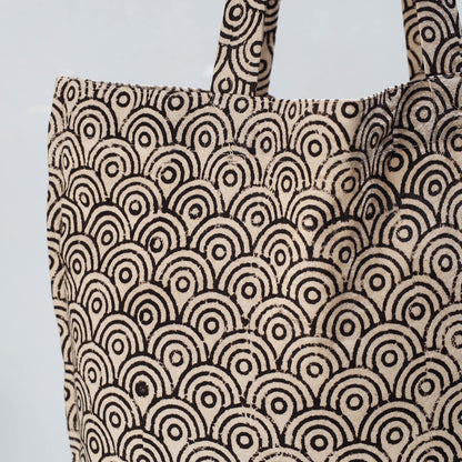 Grey - Pedana Kalamkari Block Printed Cotton Shopping Bag