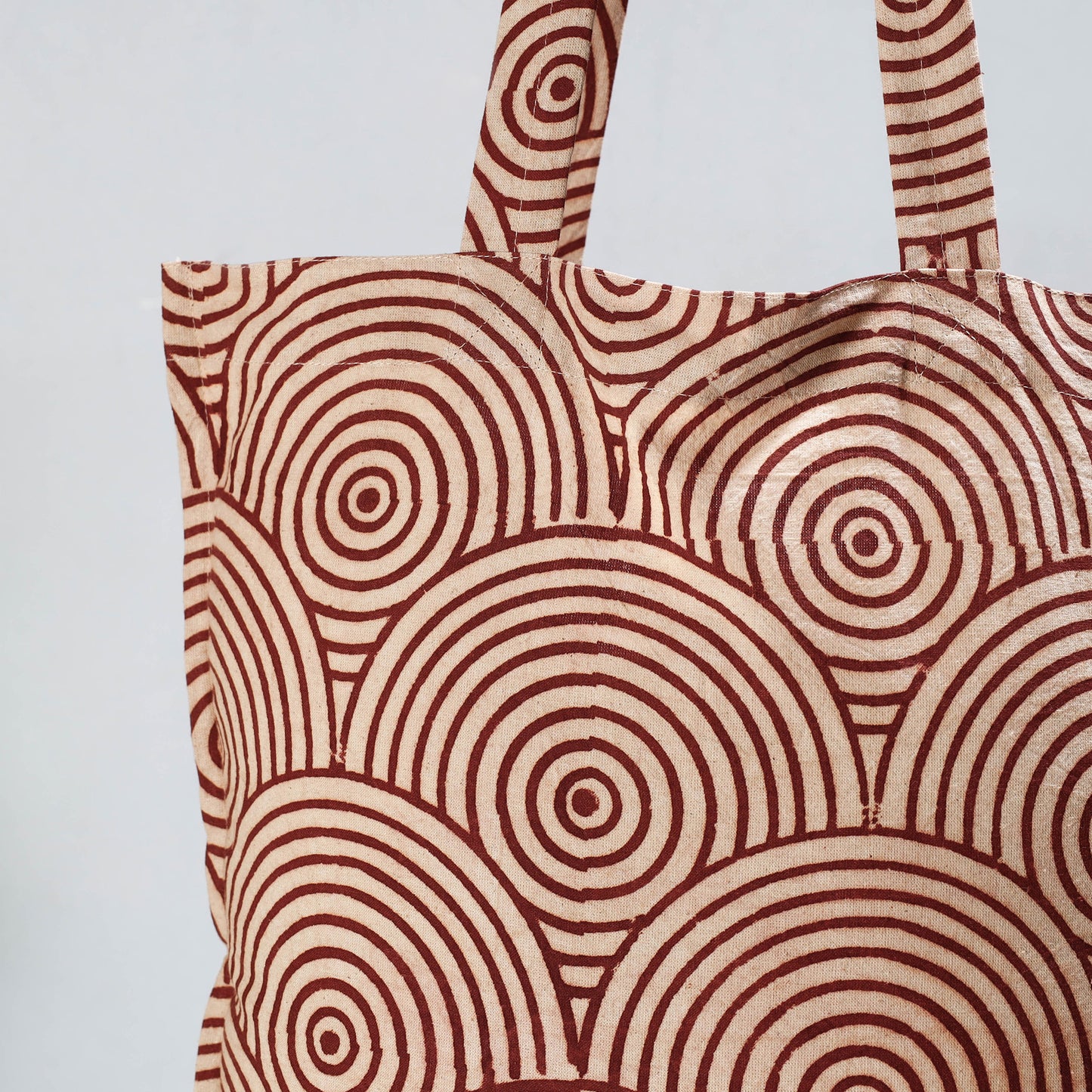 Brown - Pedana Kalamkari Block Printed Cotton Shopping Bag