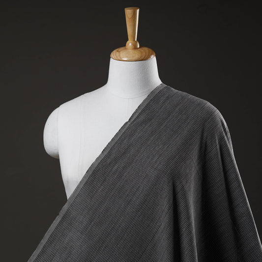 Black - Jhiri Pure Handloom Cotton Fabric