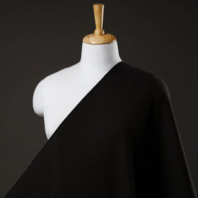 Black - Kumaun Handwoven Merino Woollen Fabric