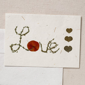  Love - Flower Art Handmade Paper Greeting Card 