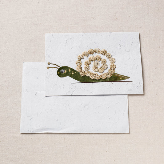 Intricate Flower Art Animal Handmade Paper Gift Card - Single Piece