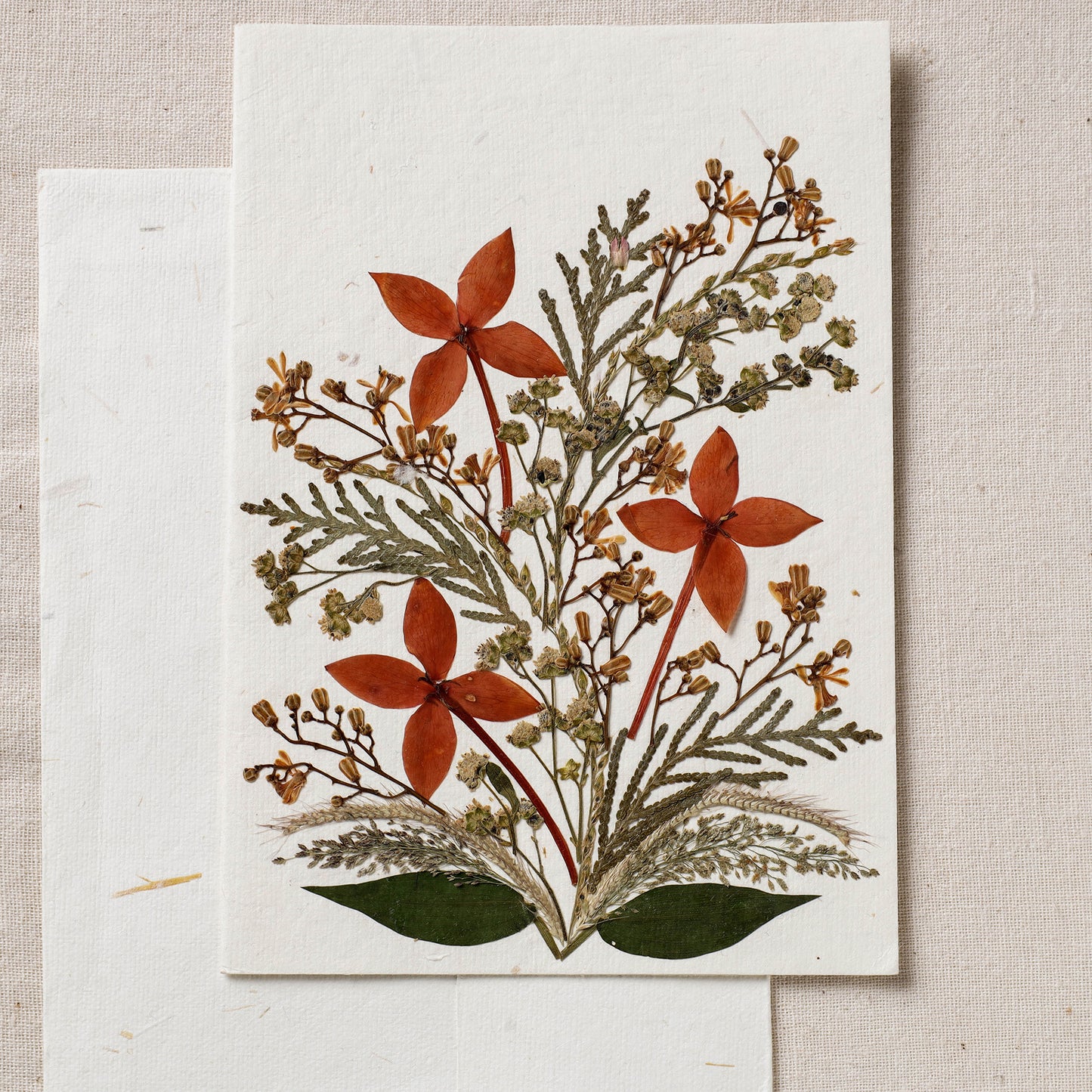 Intricate Flower Art Handmade Paper Greeting Card - Single Piece