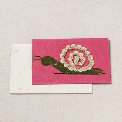 Intricate Flower Art Animal Handmade Paper Greeting Card - Single Piece