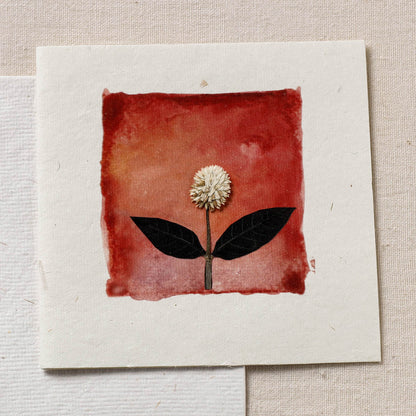 Flower Art Handmade Paper Greeting Card