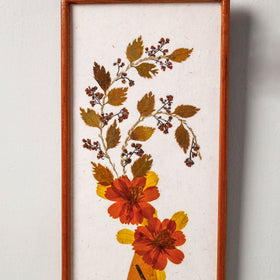  Classic Natural Flower Art Work Wall Hanging Wooden Frame 