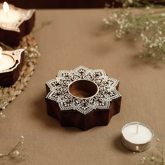 Wooden Tealight Candle Holder
