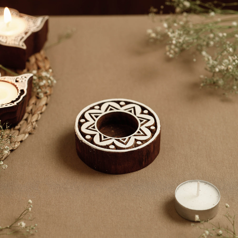 wooden candle holder