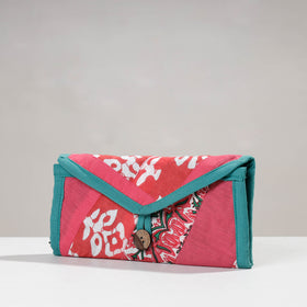 Pink Jugaad Handmade Patchwork Cotton Two Fold Clutch Wallet