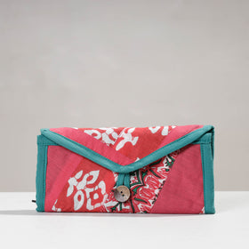 Pink Jugaad Handmade Patchwork Cotton Two Fold Clutch Wallet