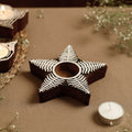  Hand Carved Sheesham Wood Block Tealight Candle Holder Online at iTokri.com 