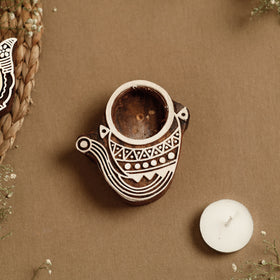  Hand Carved Sheesham Wood Block Tealight Candle Holder Online at iTokri.com 