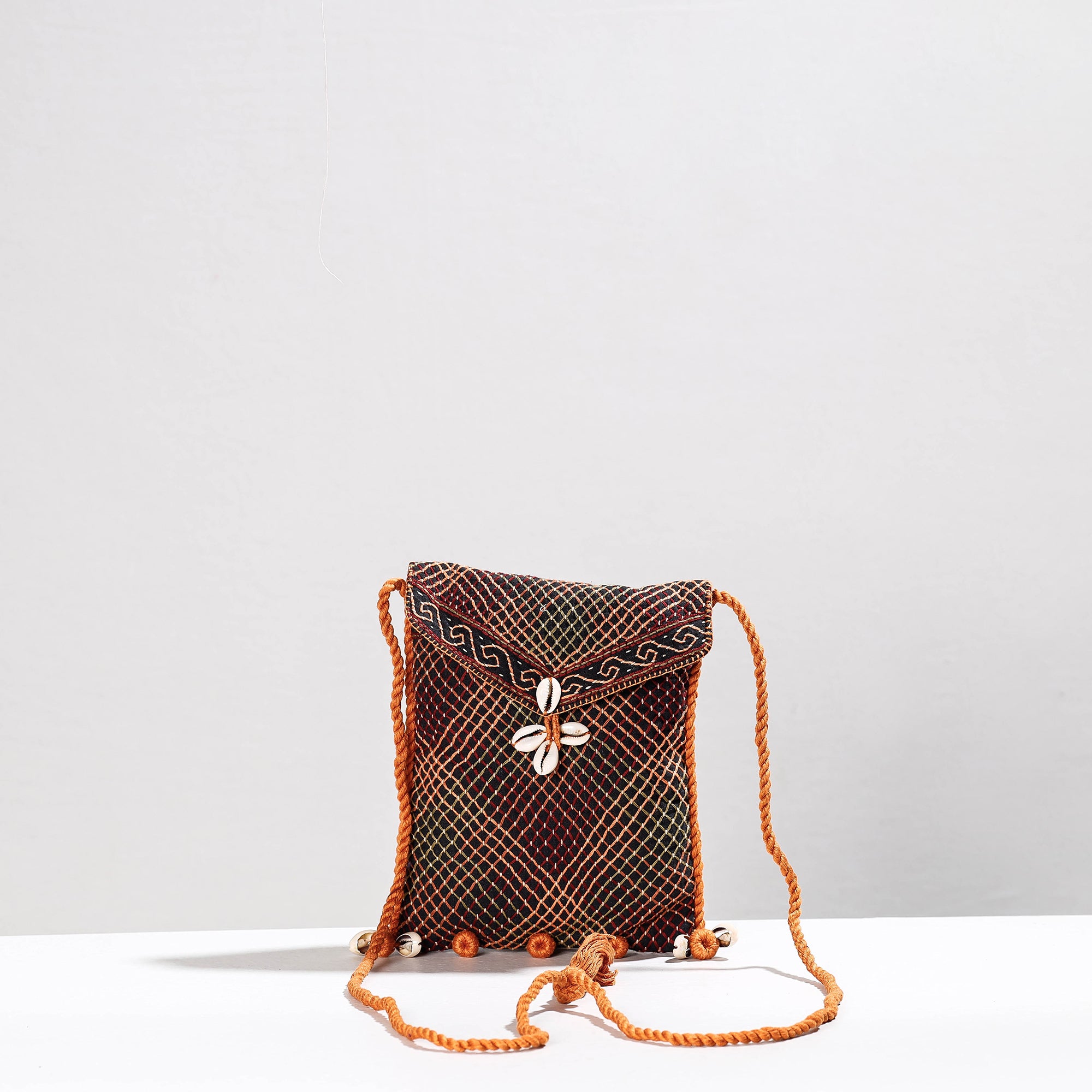 Multicolor Lambani Hand Embroidery Cotton Adjustable Sling Bag