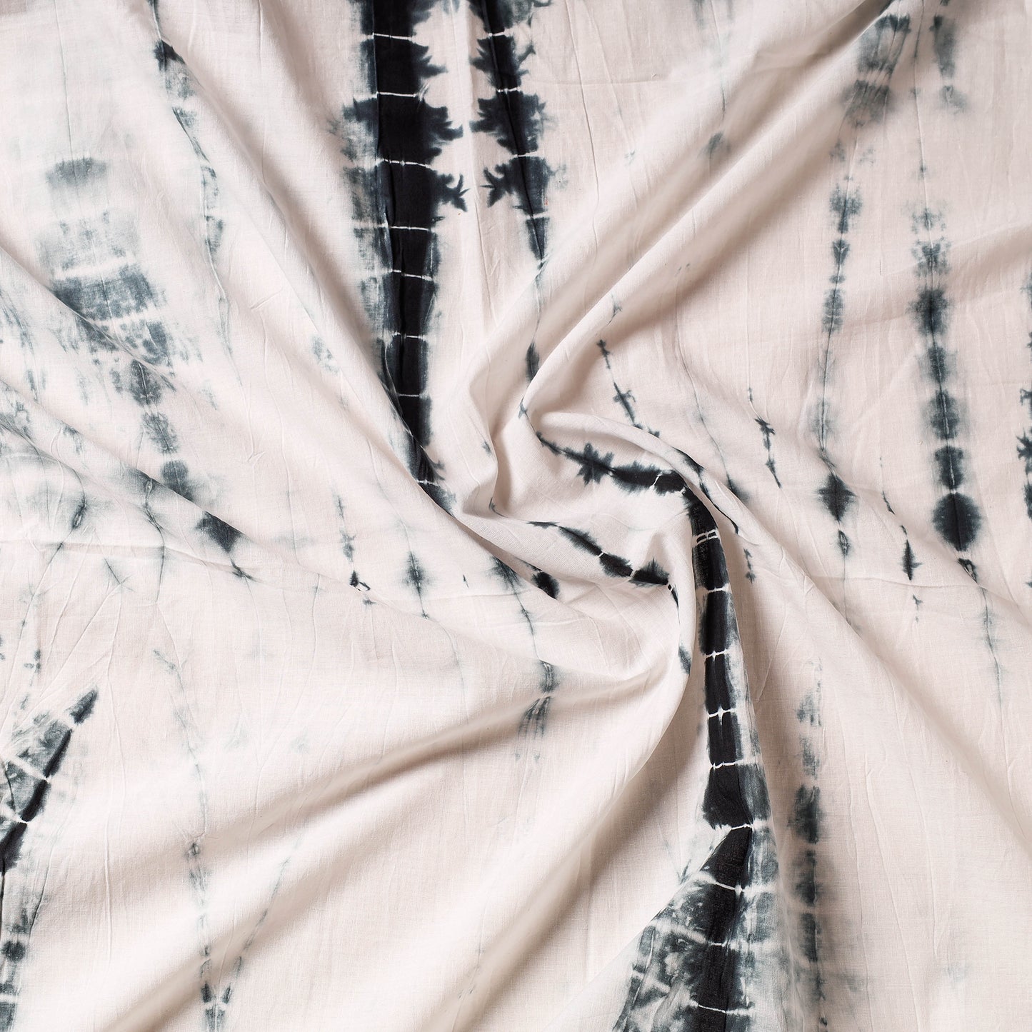 Black - Shibori Tie & Dye Cotton Precut Fabric (1 meter)