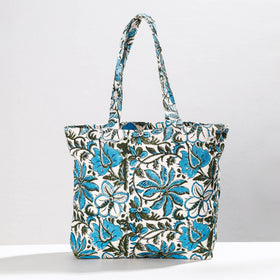  Hand Block Printed Canvas Cotton Shoulder Bag 