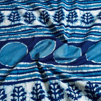 Blue - Pipad Hand Block Printed Cotton Saree