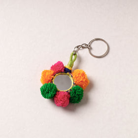 Multicolor Patwa Bead & Seashell Work Handmade Keychain 