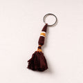 Maroon Patwa Bead & Seashell Work Handmade Keychain 