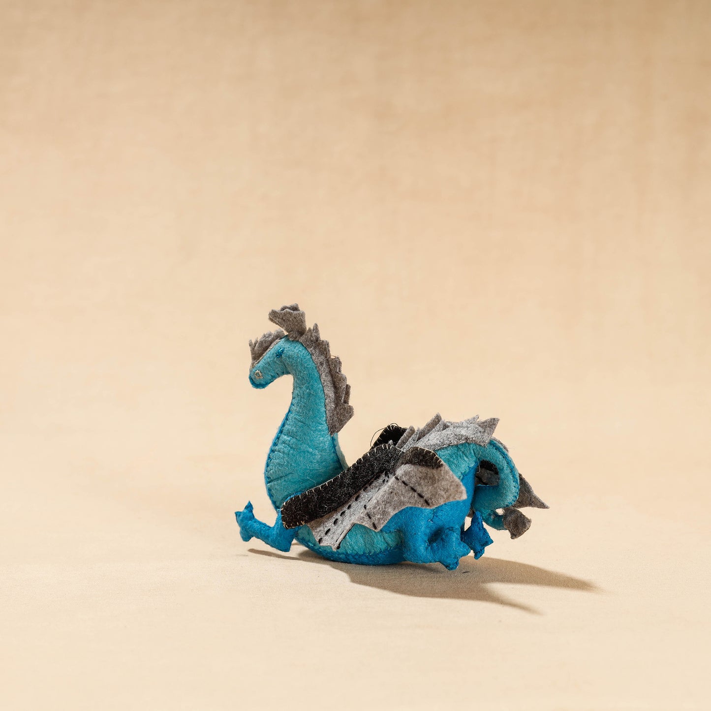 Blue Dragon - Handmade Felt Work Stuffed Soft Toy