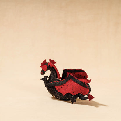 Black Dragon - Handmade Felt Work Stuffed Soft Toy