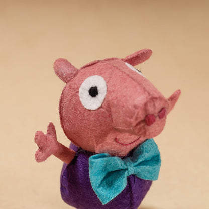 Boy Piggie - Handmade Felt Work Stuffed Soft Toy