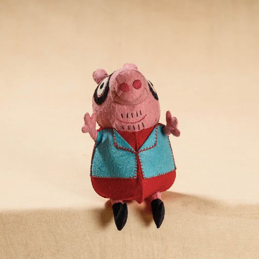 Papa Piggie - Handmade Felt Work Stuffed Soft Toy
