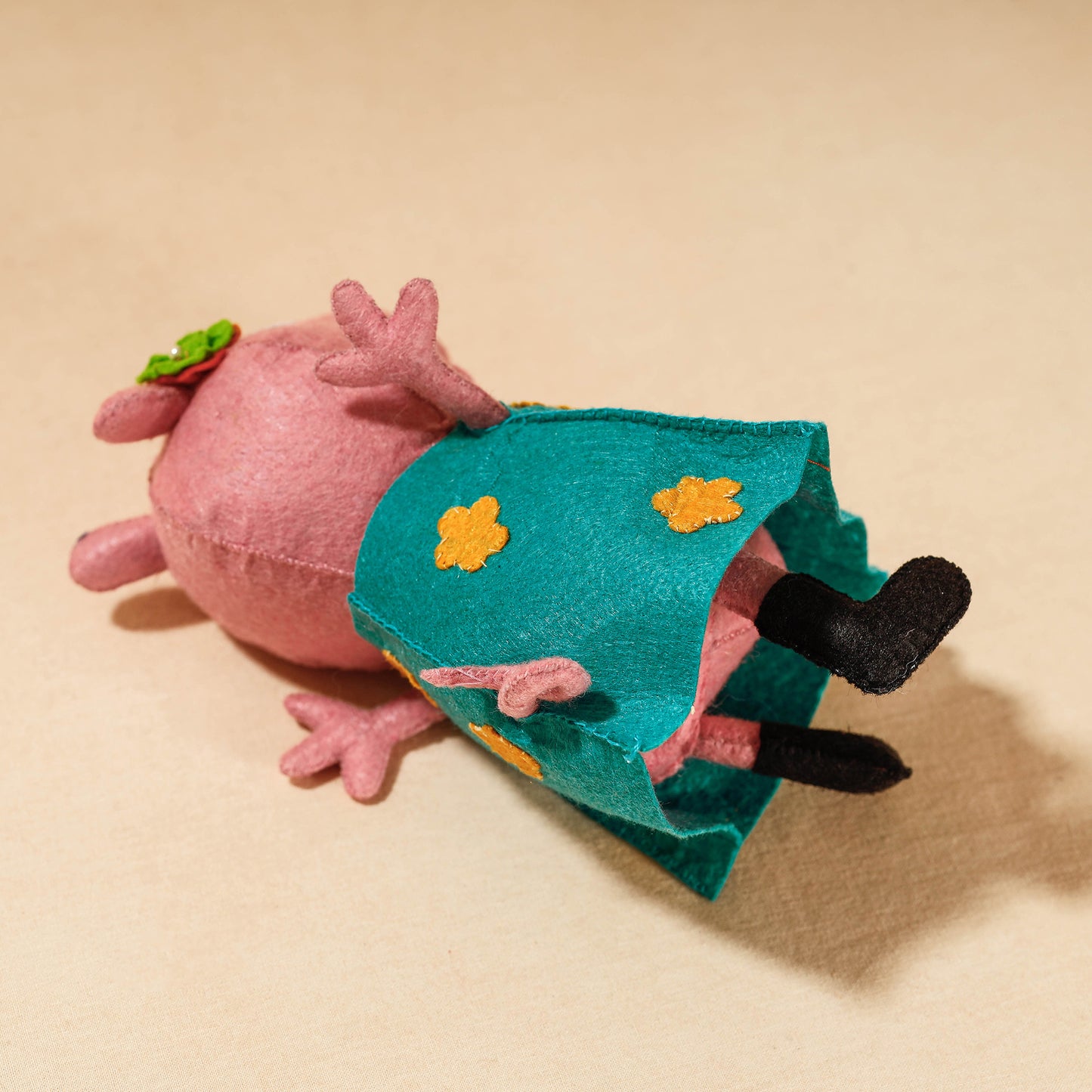 Mummy Piggie - Handmade Felt Work Stuffed Soft Toy