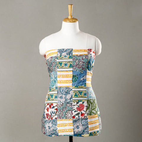  Handmade Tukdi Kaam Patchwork Cotton kurta Material - (3 meter) 01 