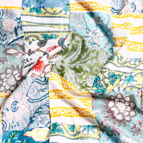  Handmade Tukdi Kaam Patchwork Cotton kurta Material - (3 meter) 01 