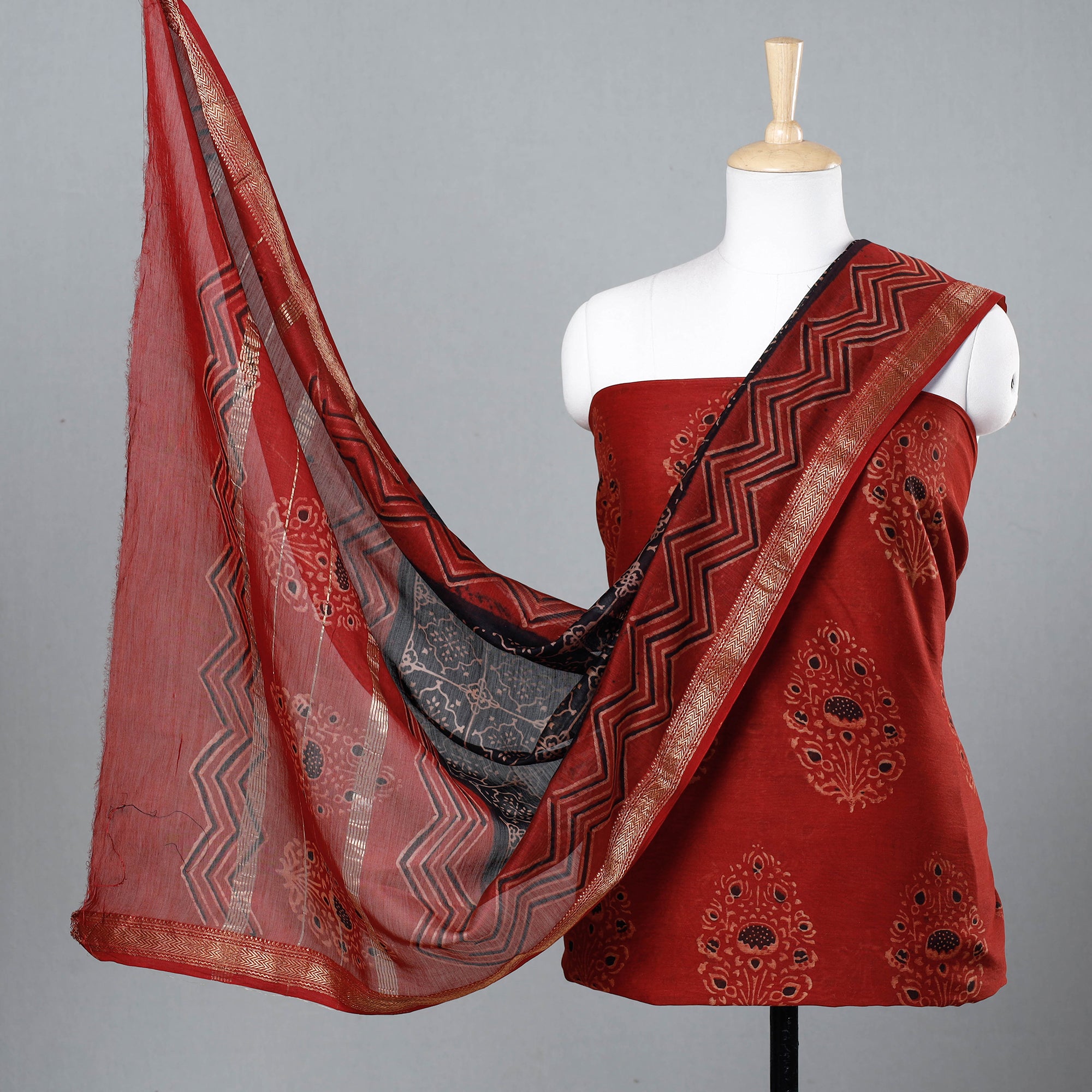 Bagru Printed Dress Material - Aarav Collection - Medium