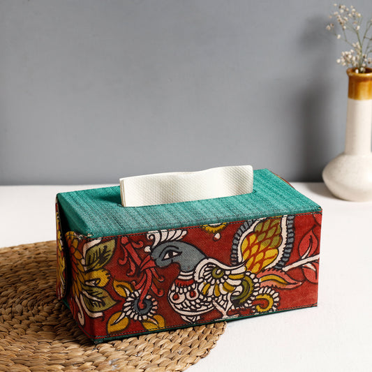 Handpainted Kalamkari Natural Dyed Cotton Tissue Box