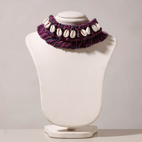  Thread & Seashell Work Handmade Macrame Choker Necklace 